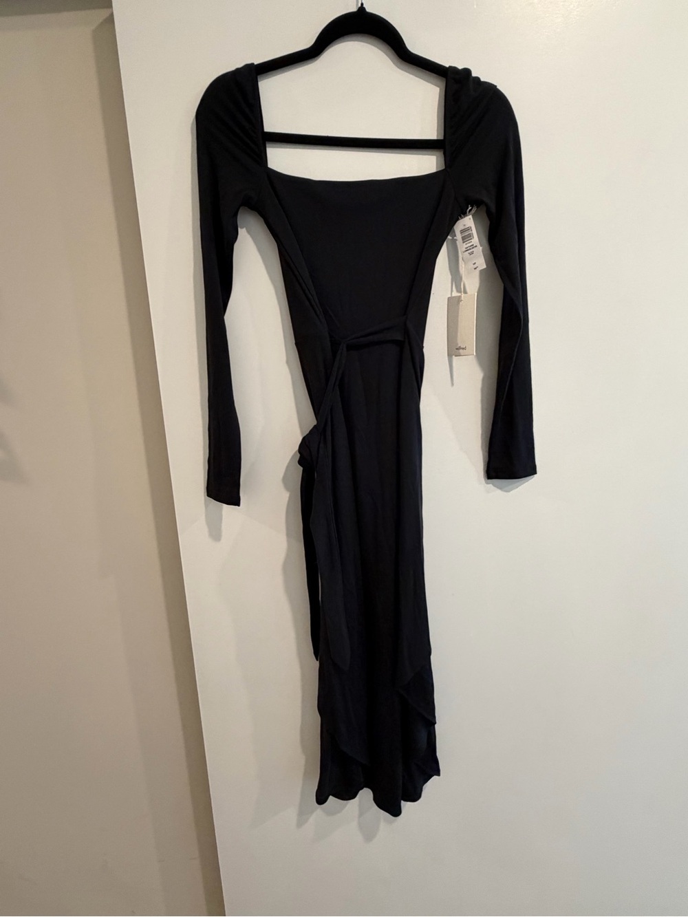 Aritizia Saturn Black Long Sleeve Wrap Dress NWT